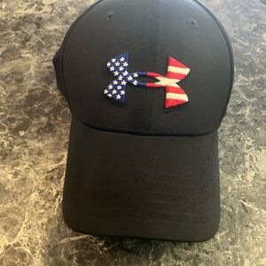 Under Armour Black Cap with American Flag Logo